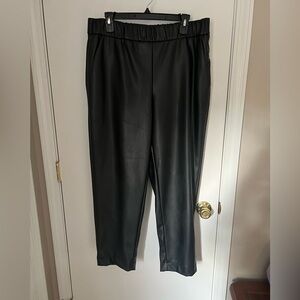 A new day - Women’s high rise faux leather tapered ankle pull on pants, size L